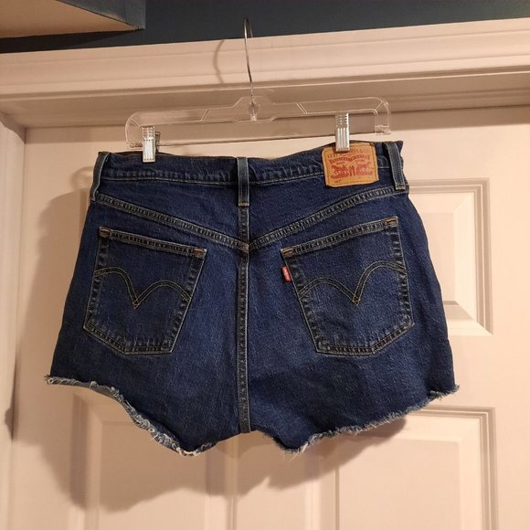 Levi's Pants - Levis 501 Cutoff Jean Shorts Size 32 Dark Wash High Rise Button Fly Raw Hem